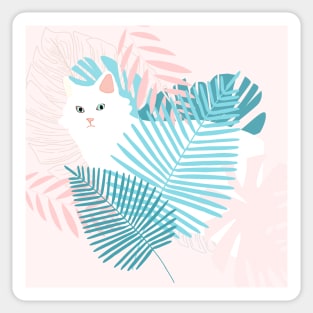 Tropical Cat Sticker